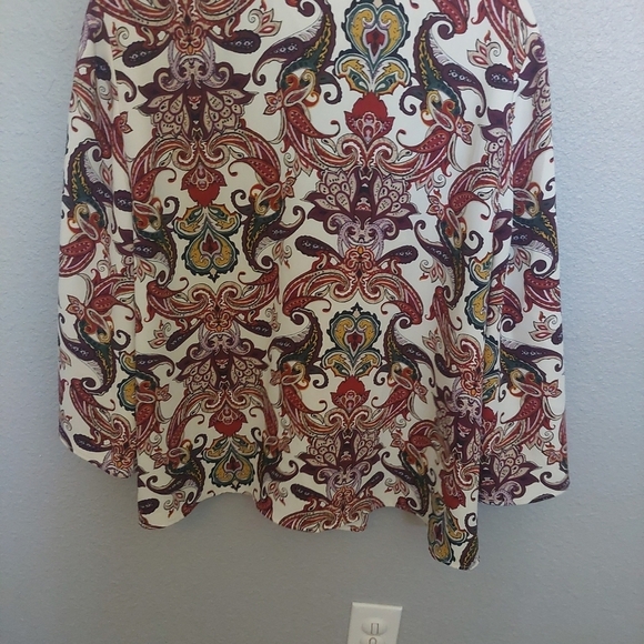 Chicos-3 Multicolored Split sleeve Paisley Pattern Blouse XL Western Festival - Picture 7 of 9